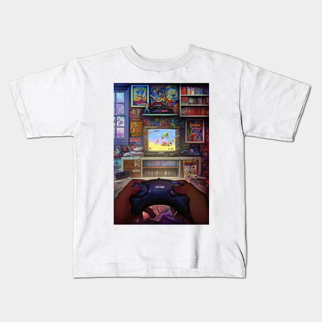 Sega Genesis - Megadrive - Aladdin Kids T-Shirt by Rachid Lotf